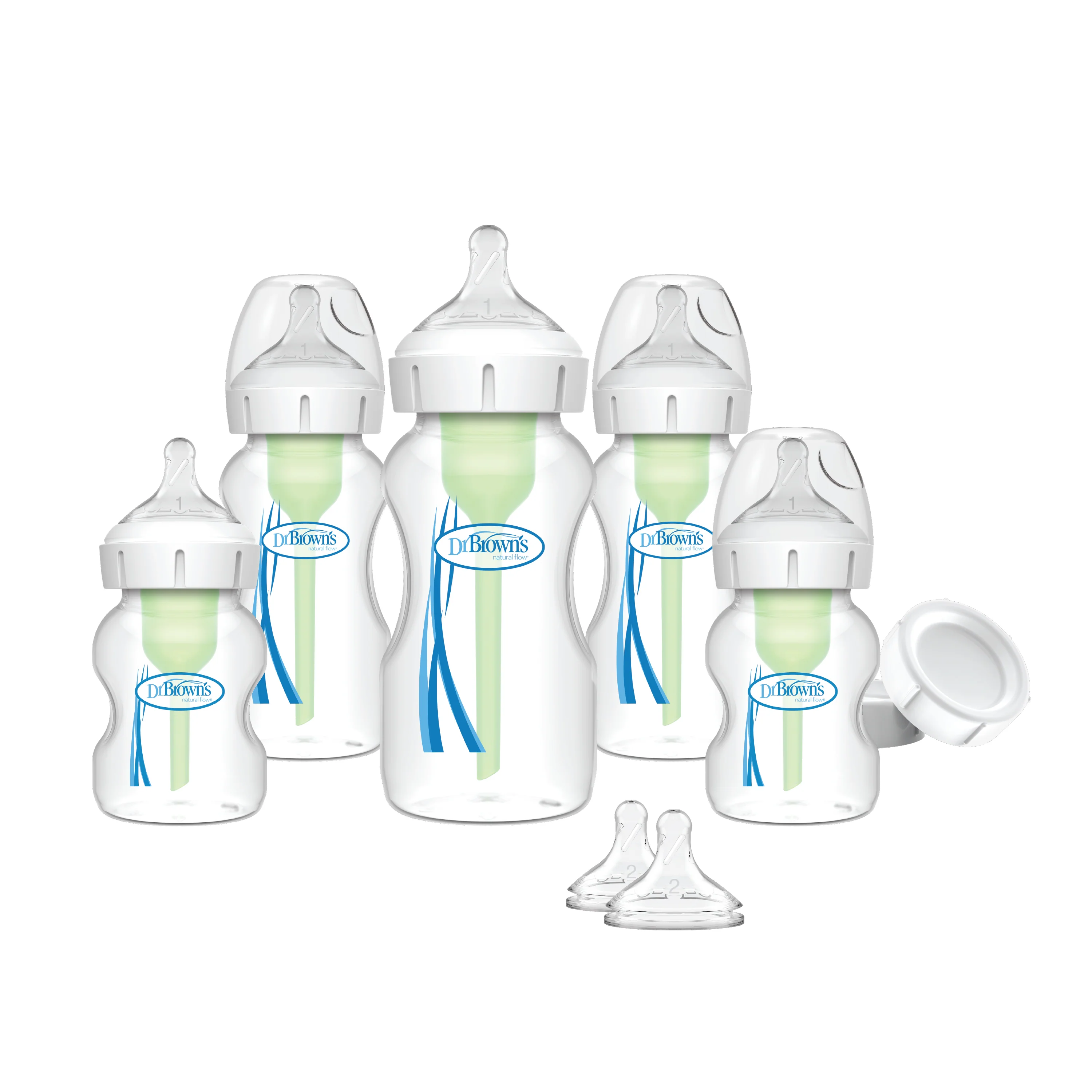Dr. Brown’s Natural Flow® Anti-Colic Options+™ Wide-Neck Baby Bottle Newborn Feeding Set - Image 2