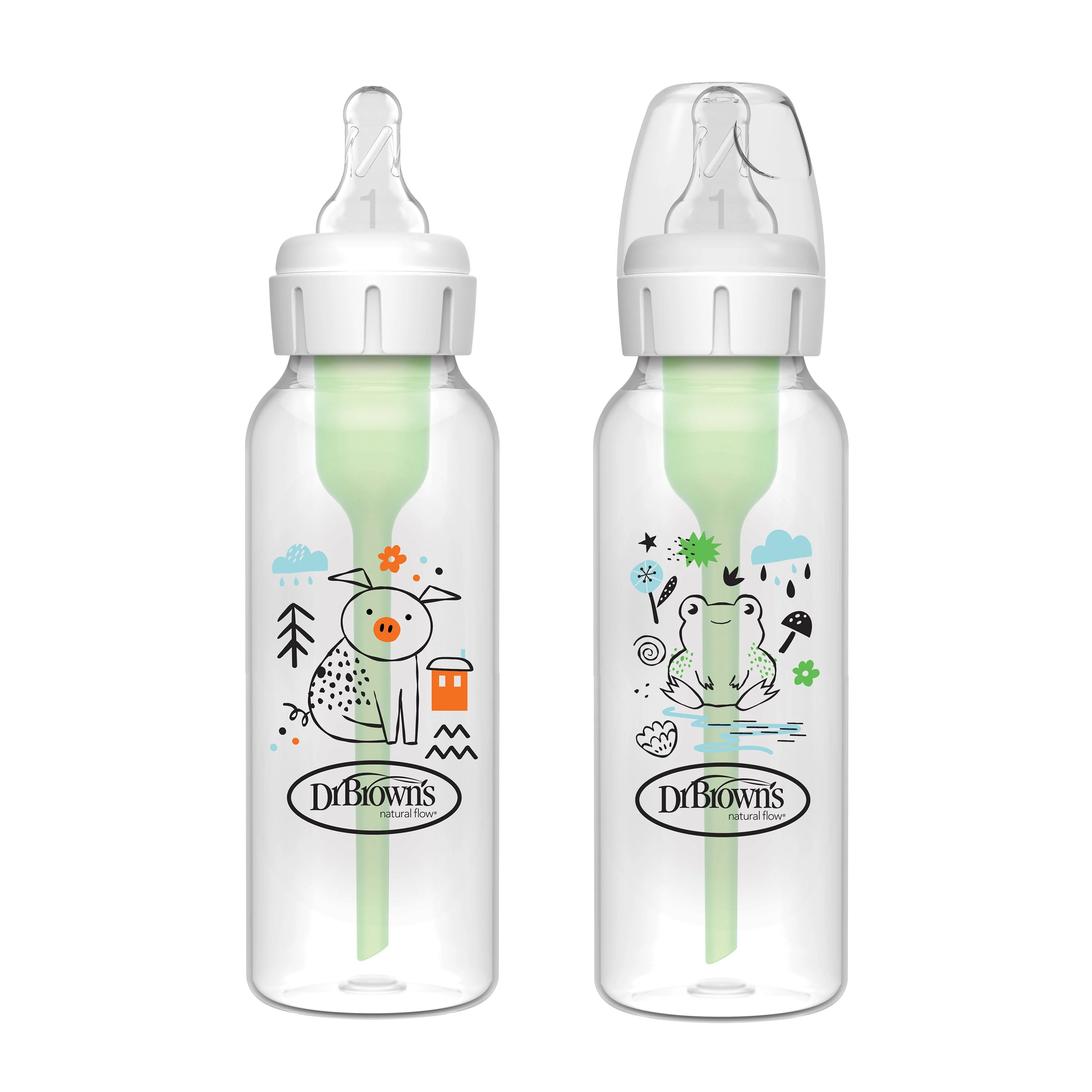 Dr Brown's 250ml Narrow Options+ Bottle Pig Frog 2pk - Image 2