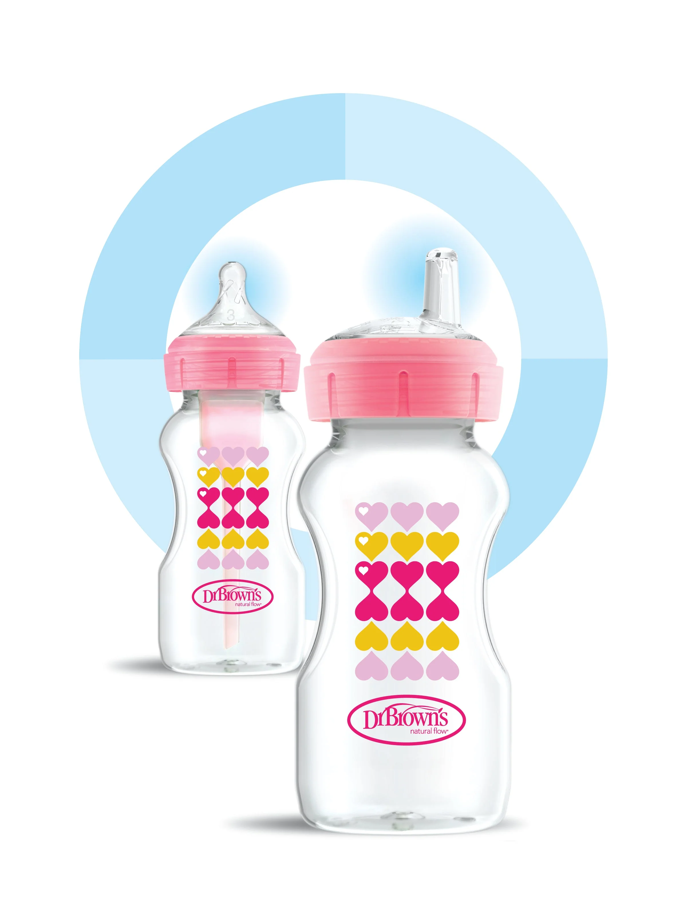 Dr. Brown's 270ml Wide-Neck Transition Bottle - Pink - Image 3