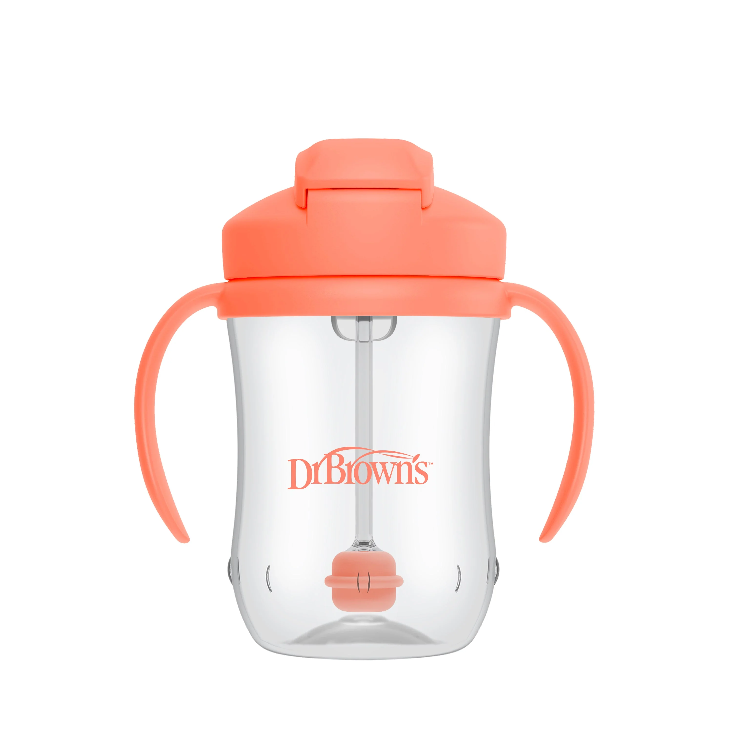 Dr Brown's 9oz/270ml Straw Cup - Coral - Image 3