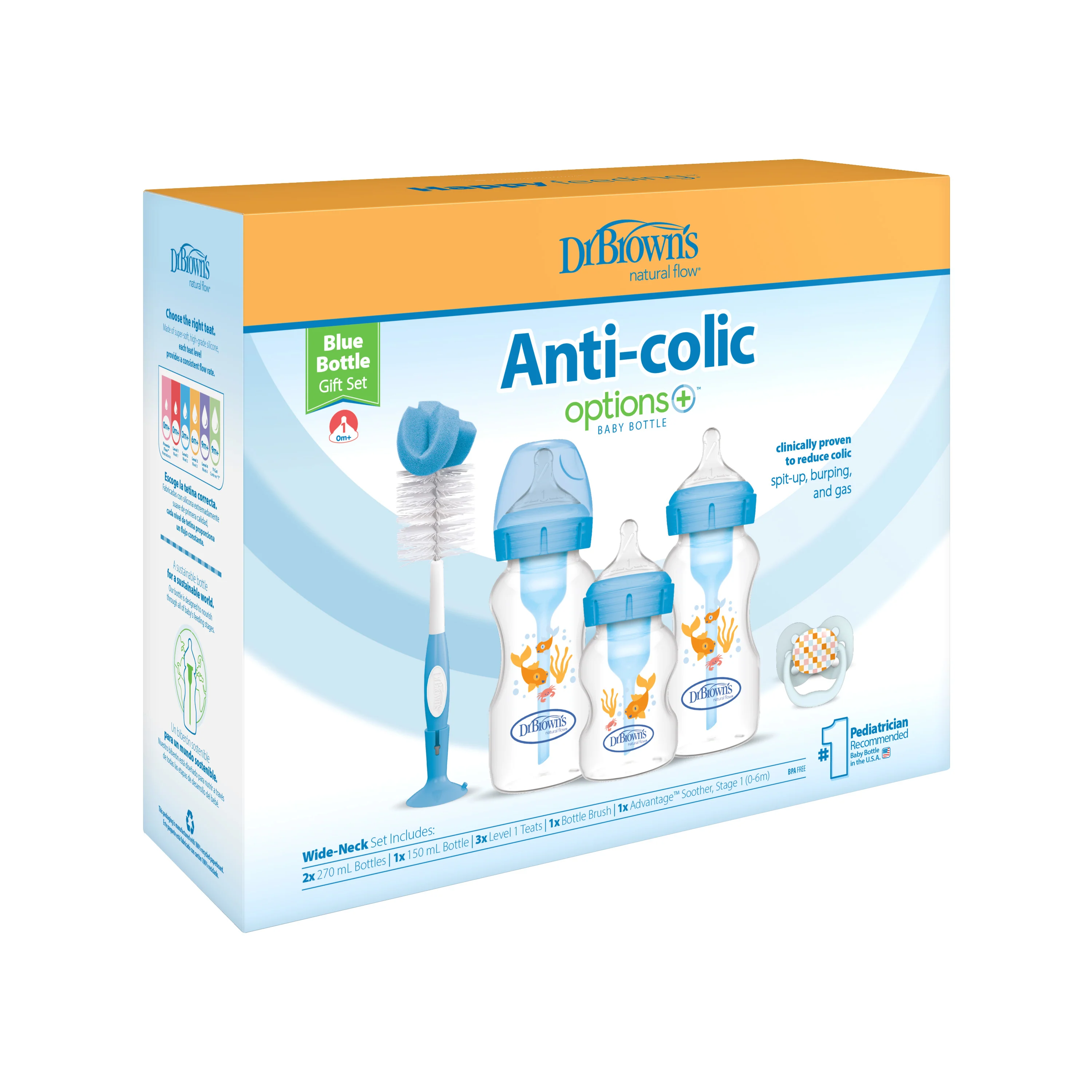 Dr Brown's Anti-Colic Options+ Bottles Blue Gift Set - Image 3