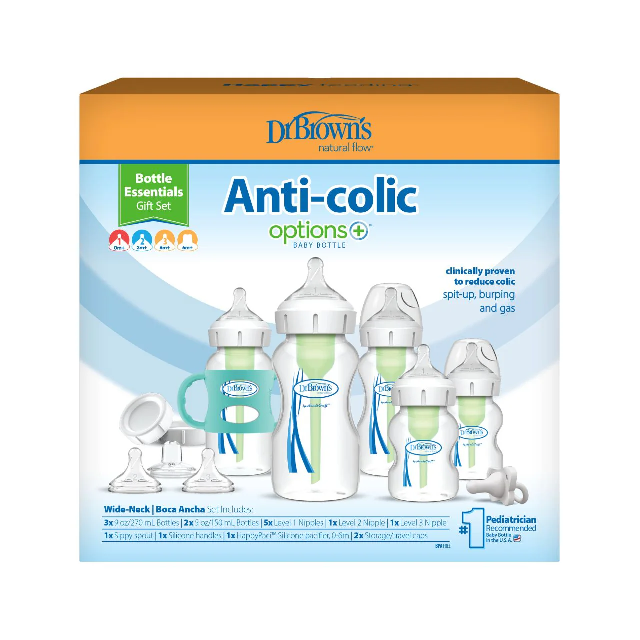 Dr Brown's Anti-Colic Options+ Essentials Baby Bottle Gift Set - Image 2