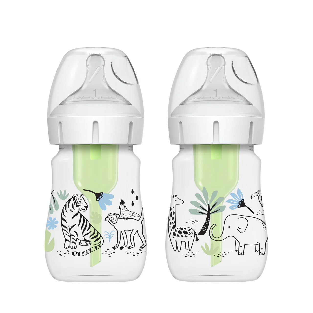 Dr Brown's Anti-Colic Options+ Wide-Neck Baby Bottle, 5oz/150ml, 2-Pack - Designs - Image 2