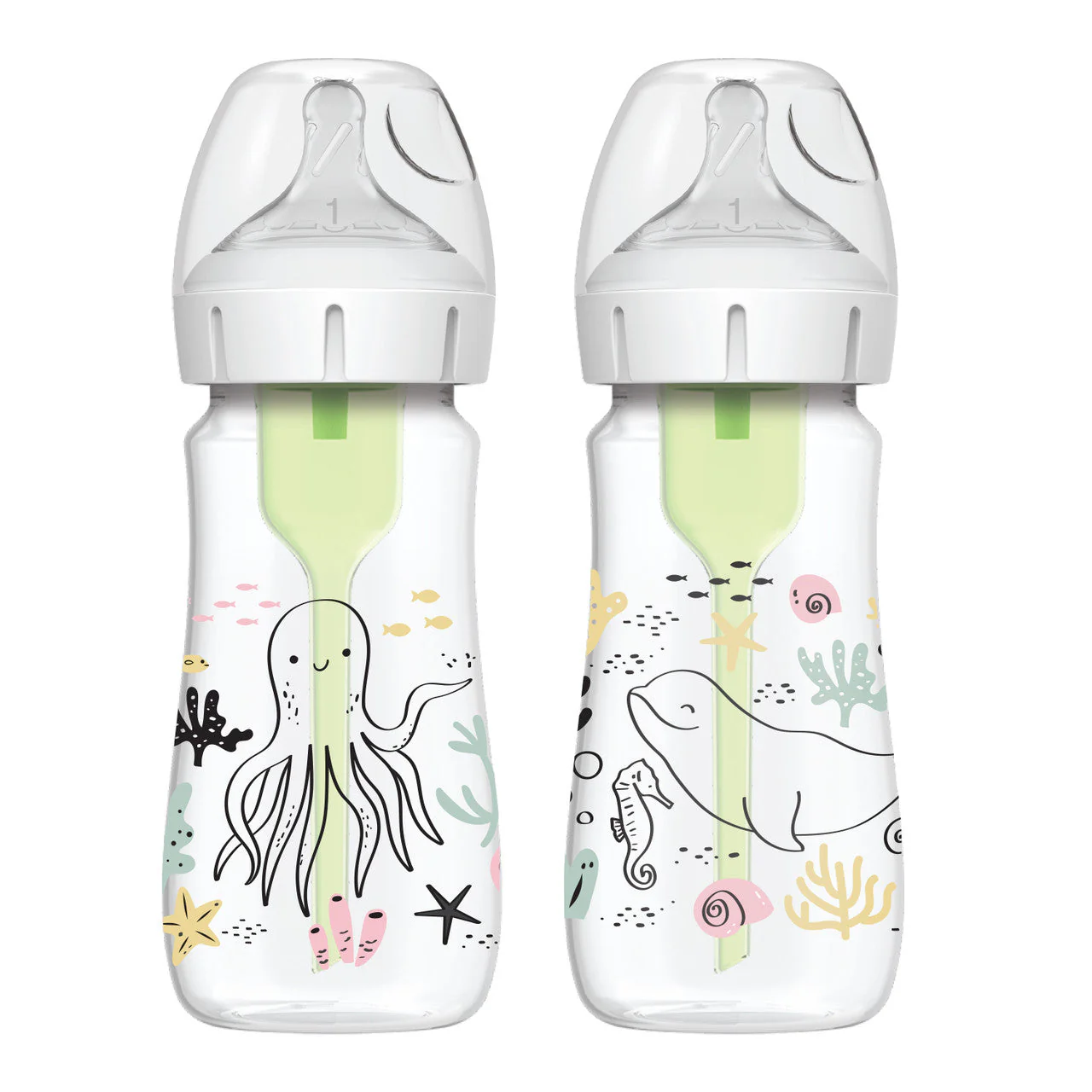 Dr Brown's Anti-Colic Options+ Wide-Neck Baby Bottle, 9oz/270ml, 2-Pack - Designs - Image 4