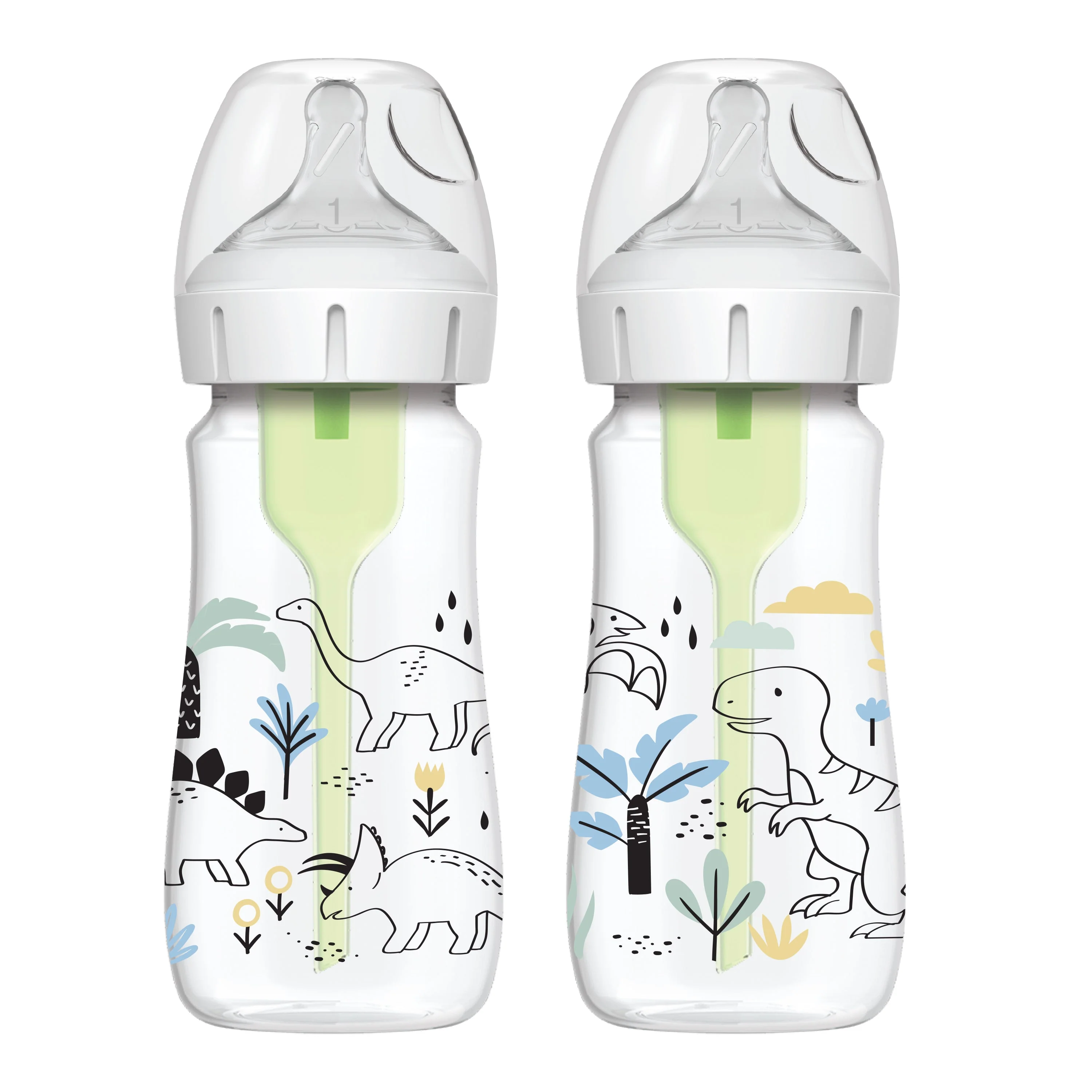 Dr Brown's Anti-Colic Options+ Wide-Neck Baby Bottle, 9oz/270ml, 2-Pack - Designs - Image 8
