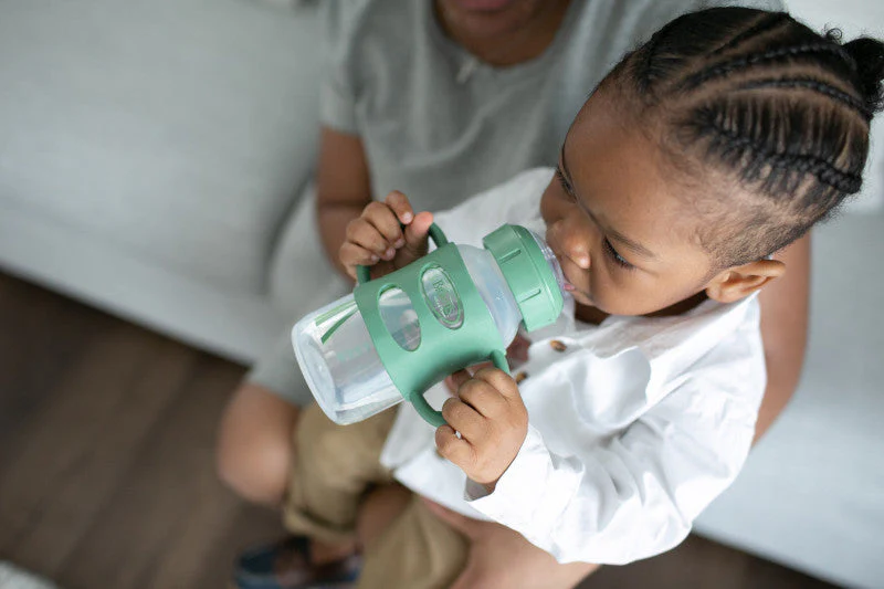 Dr Brown's Milestones 270 ml  Wide-Neck Sippy Bottle with Silicone Handles Khaki Green - Image 3