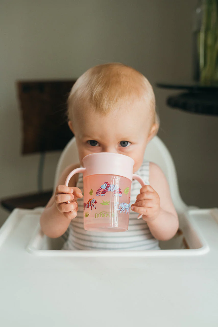 Dr Brown's Milestones Cheers360 Cup, 7oz/200ml,  Pink - Image 5