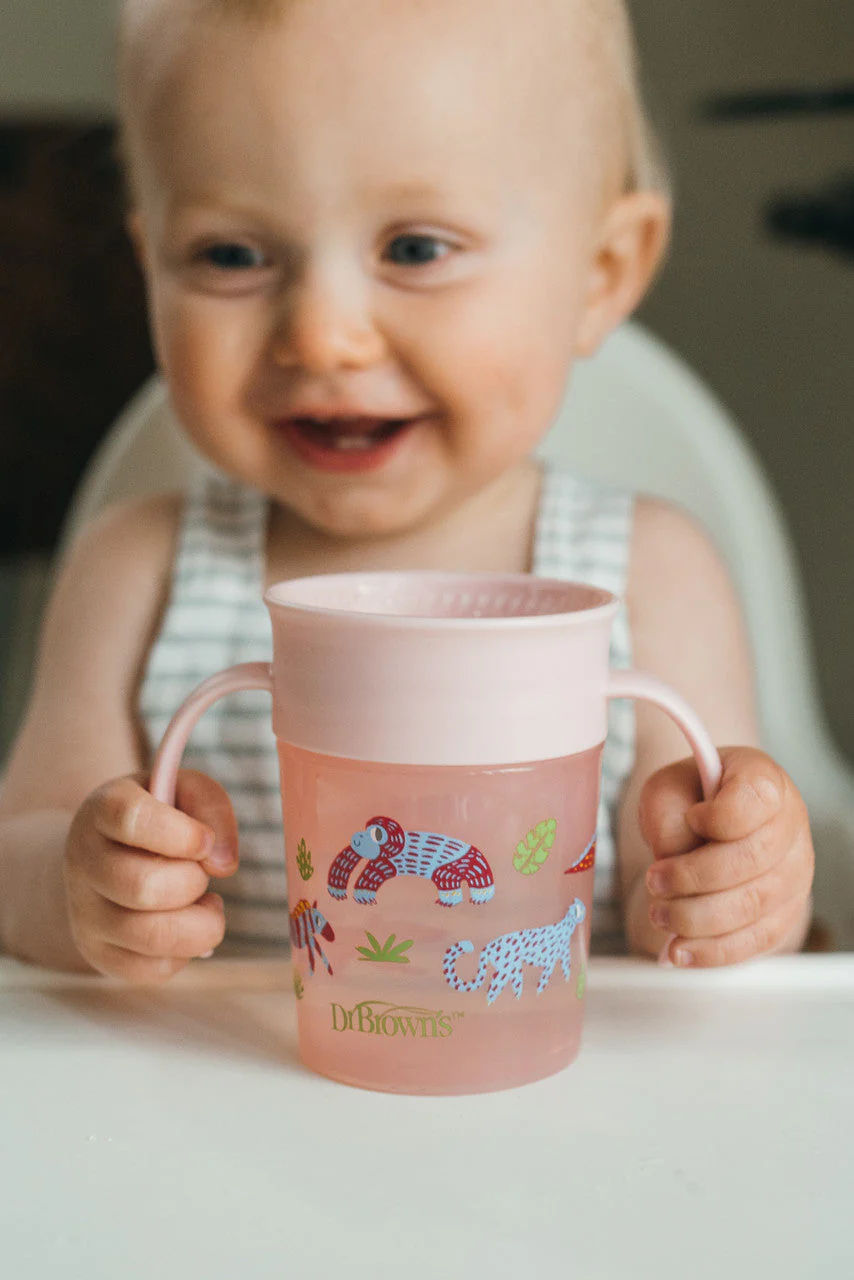 Dr Brown's Milestones Cheers360 Cup, 7oz/200ml,  Pink - Image 6