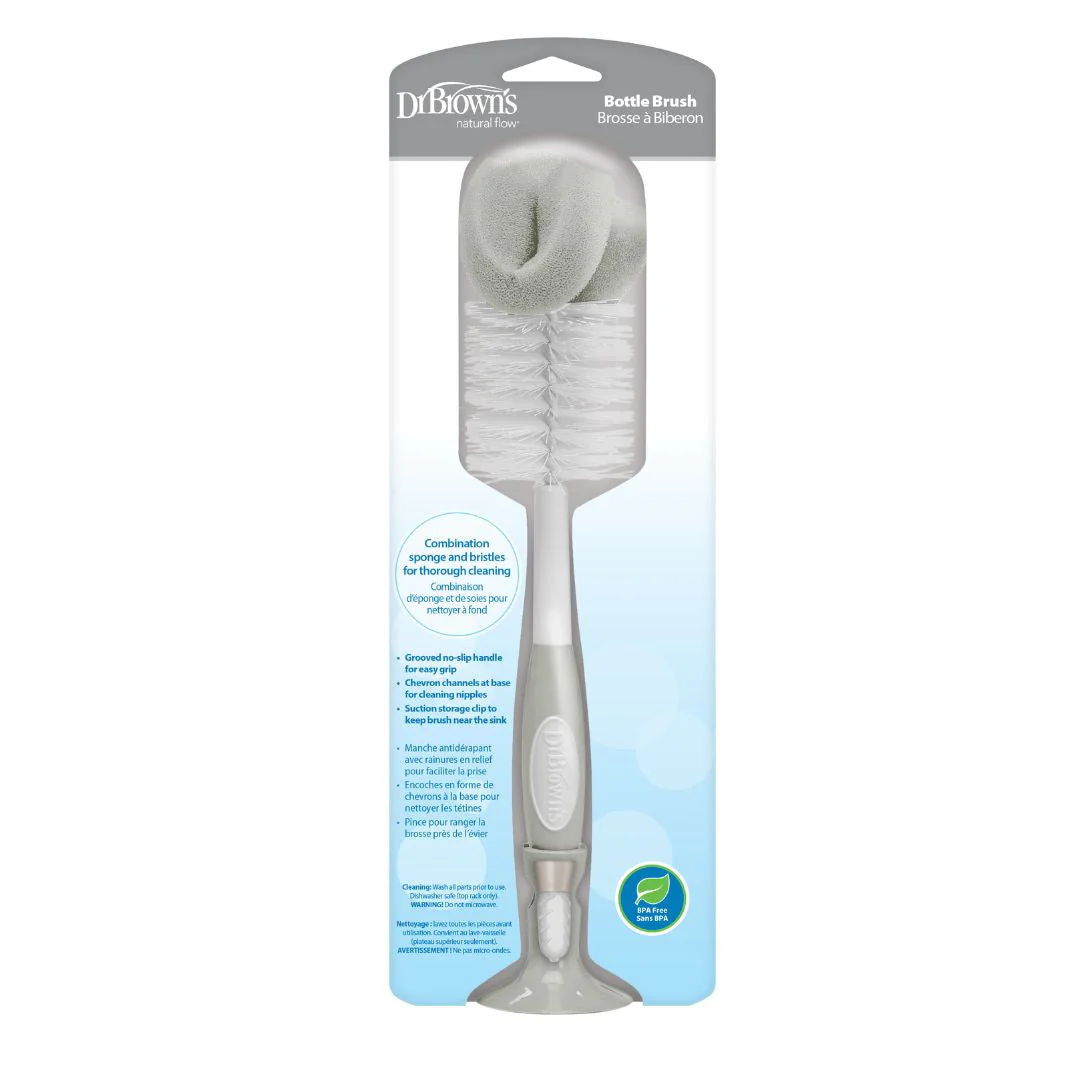 Dr Brown's Natural Flow Bottle and Teat Brush - Grey - Image 2
