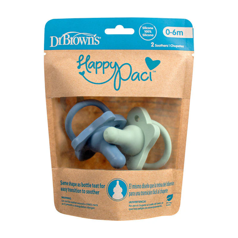 Dr Brown's One Piece Silicone Soother 2 Pack - Blue & Green 0-6 Months - Image 6