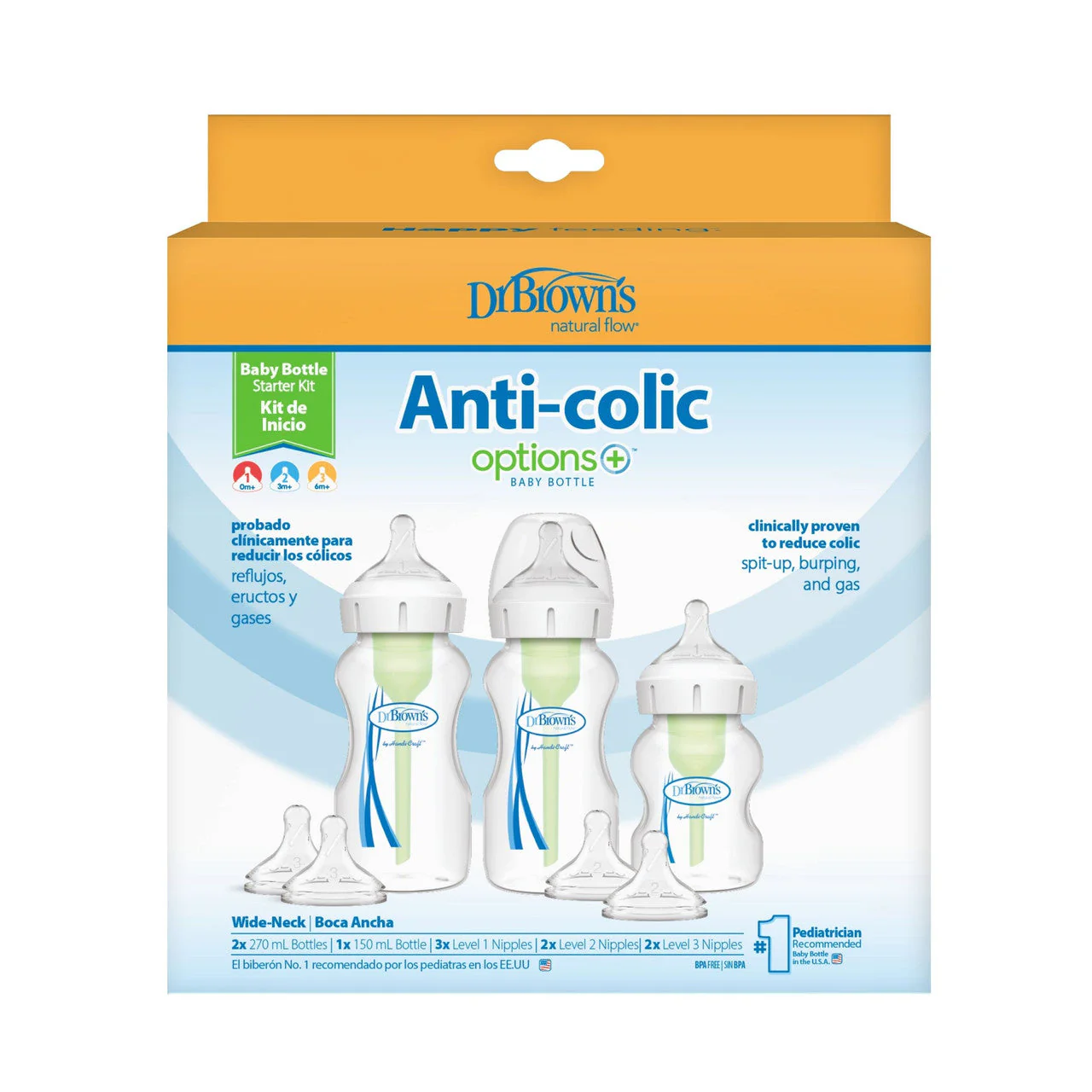 Dr Brown's Options+ Anti-Colic Baby Bottle Starter Kit - Image 2