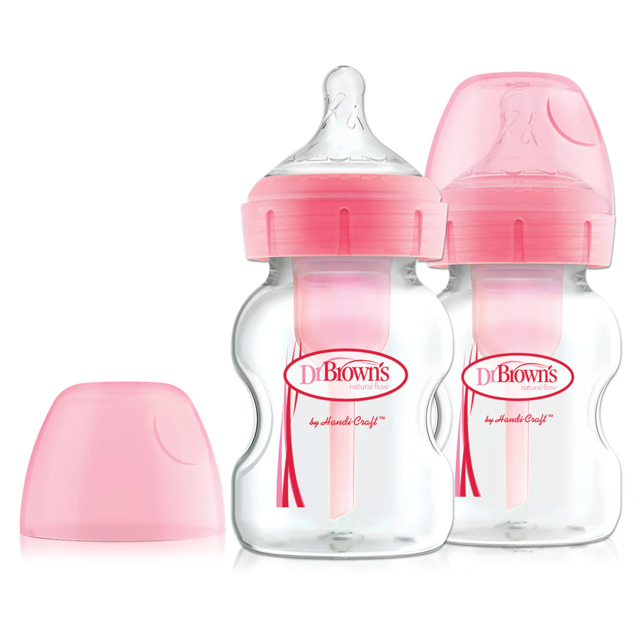 Dr Brown's Options+ Anti-Colic Bottle 150ml Twin Pack Pink