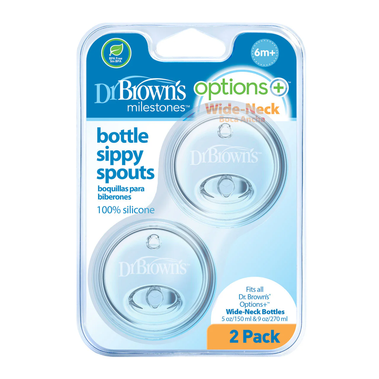 Dr Brown's Options+ Wide Neck Bottle Sippy Spouts (2-Pack) - Image 3