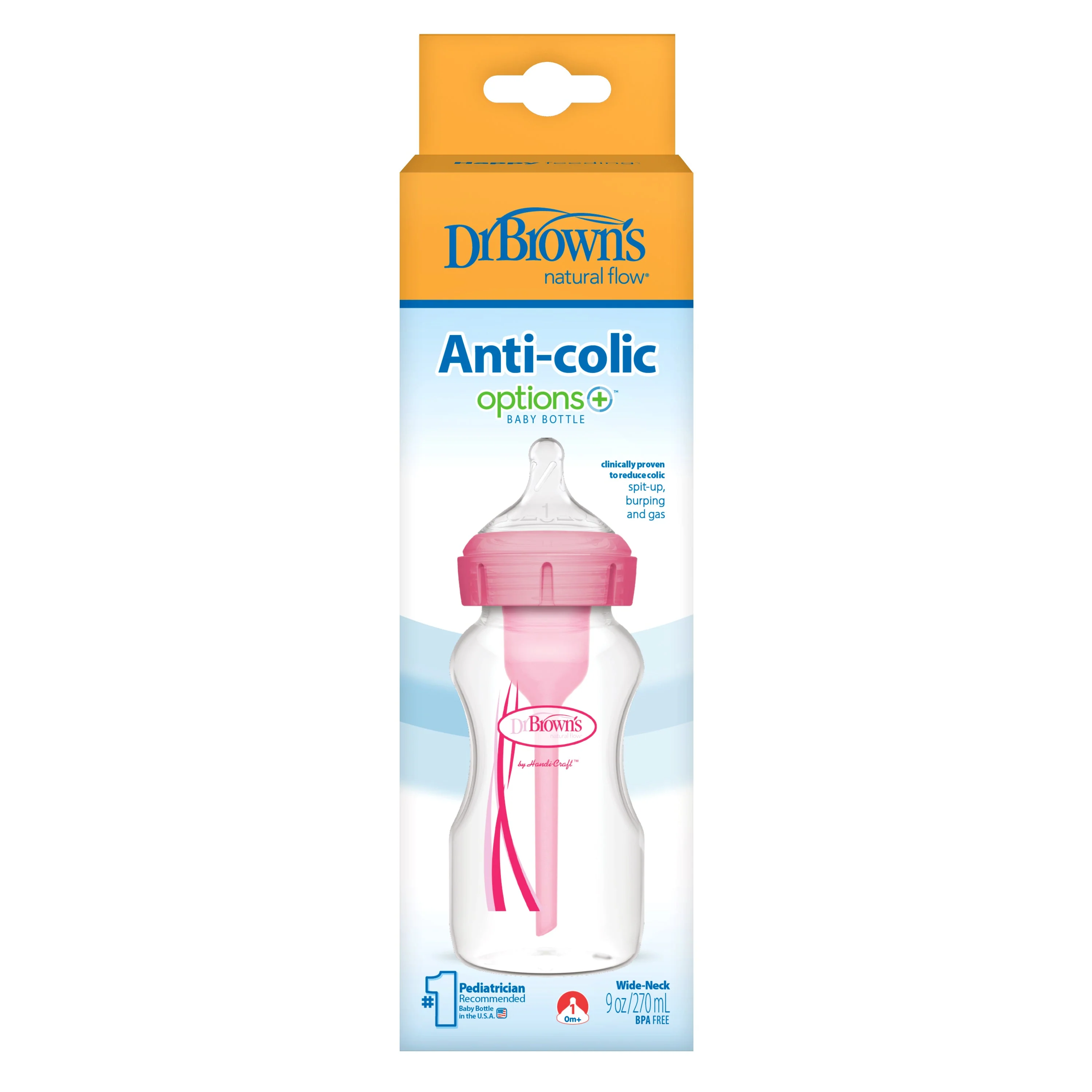 Dr Brown's Options+ Single Bottle 270ml Pink - Image 2