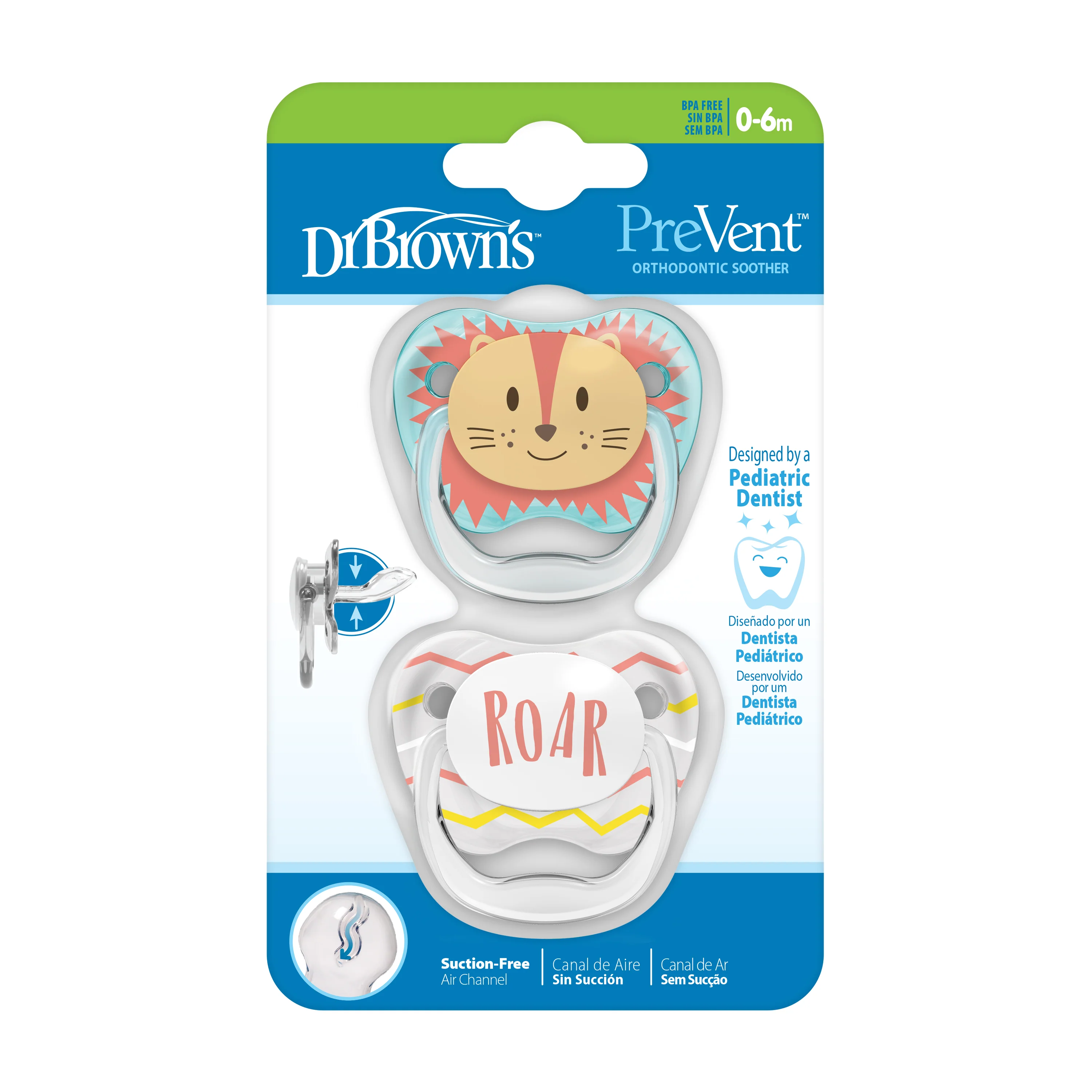Dr Brown's PreVent Soothers - Animal Faces, 0-6 Month - Image 4