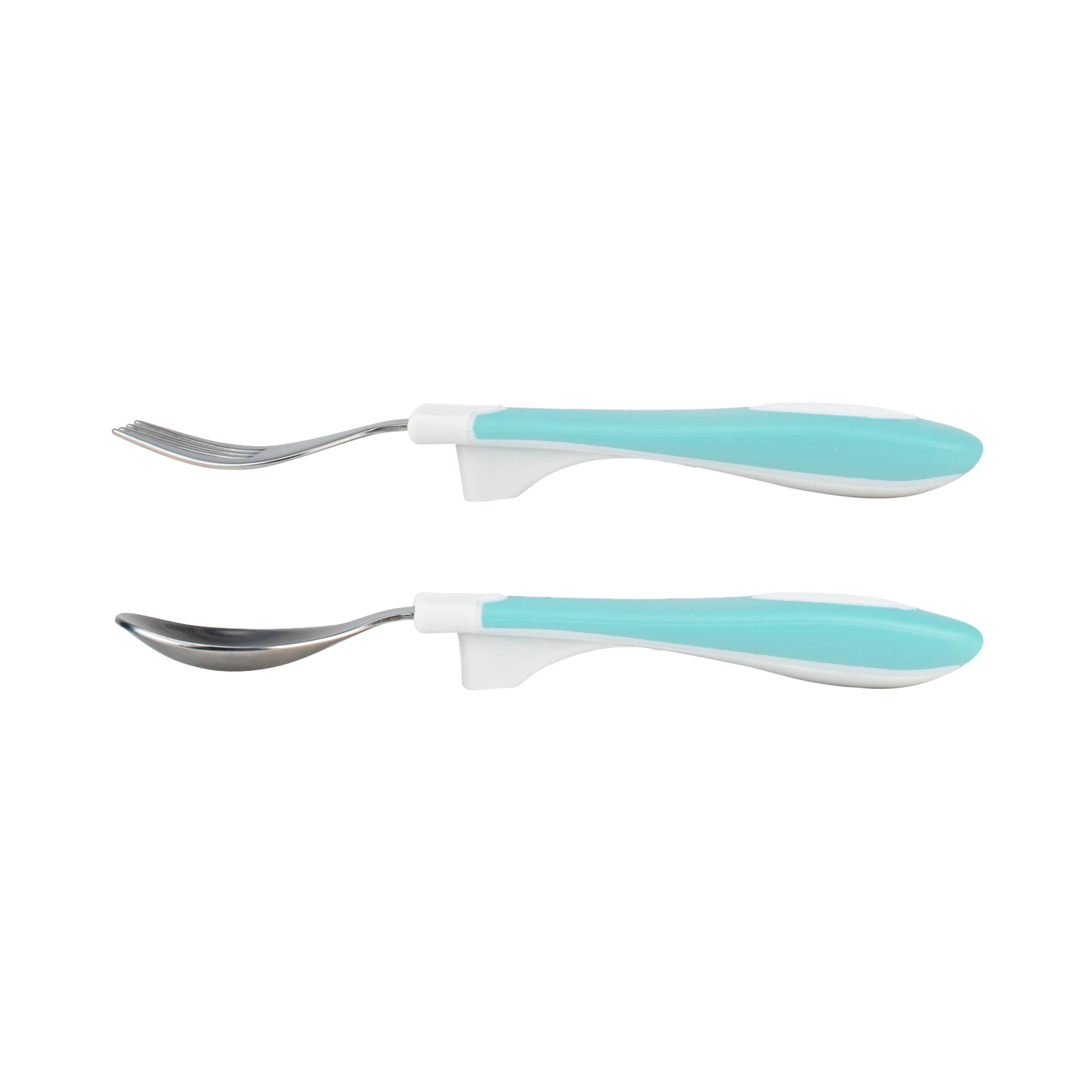 Dr Brown's Soft Grip Spoon & Fork Set Teal - Image 3