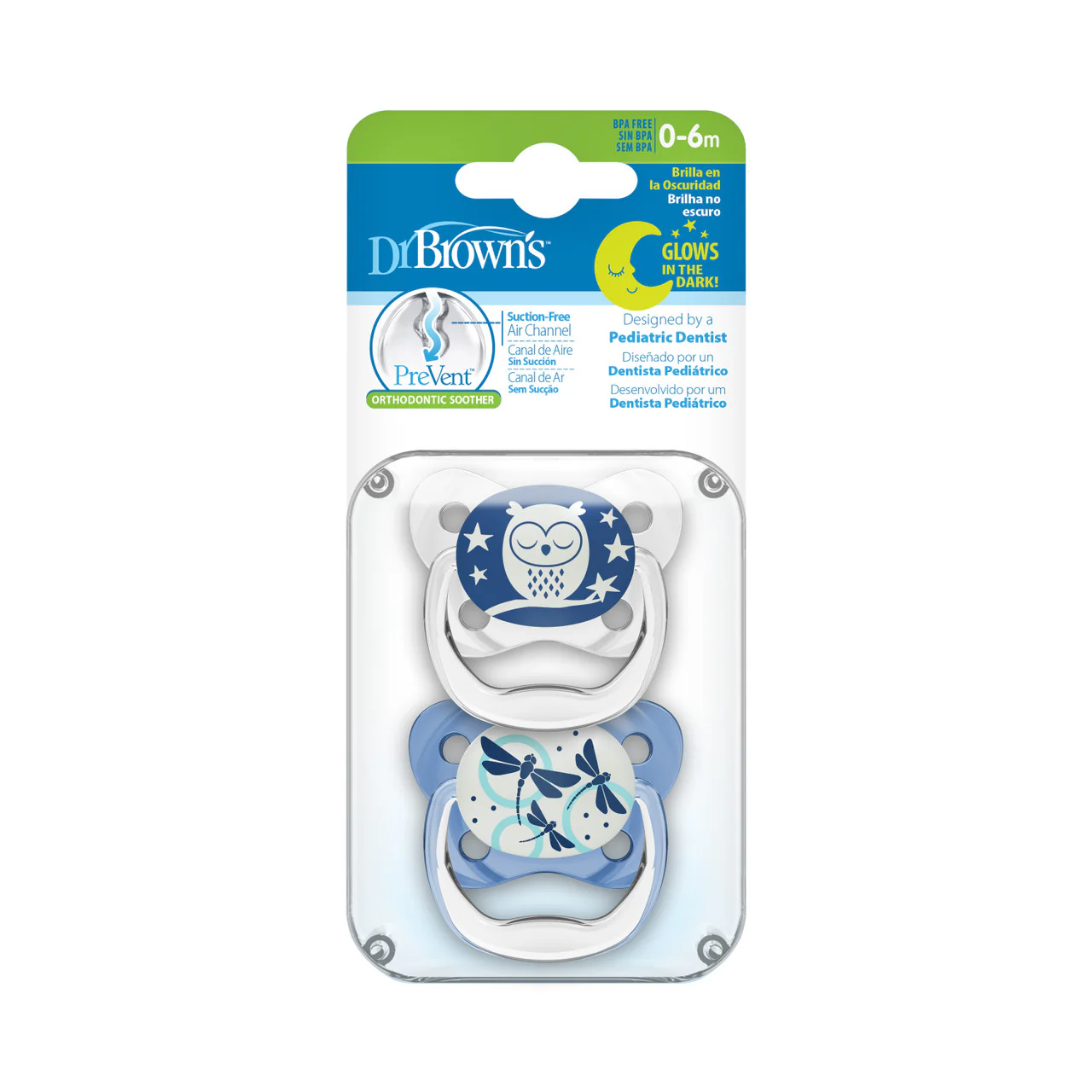 PreVent Glow In The Dark Butterfly Soothers Blue Owl / Dragon Fly 0-6 Months - Image 4